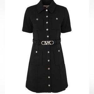 Michael Michael Kors Stretch Creped Belted Utility Dress